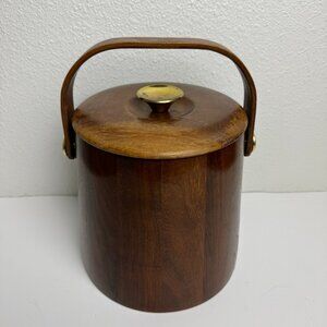 Vintage  Vermillion Walnut  Wooden Storage /Container/ Ice Bucket w/Lid